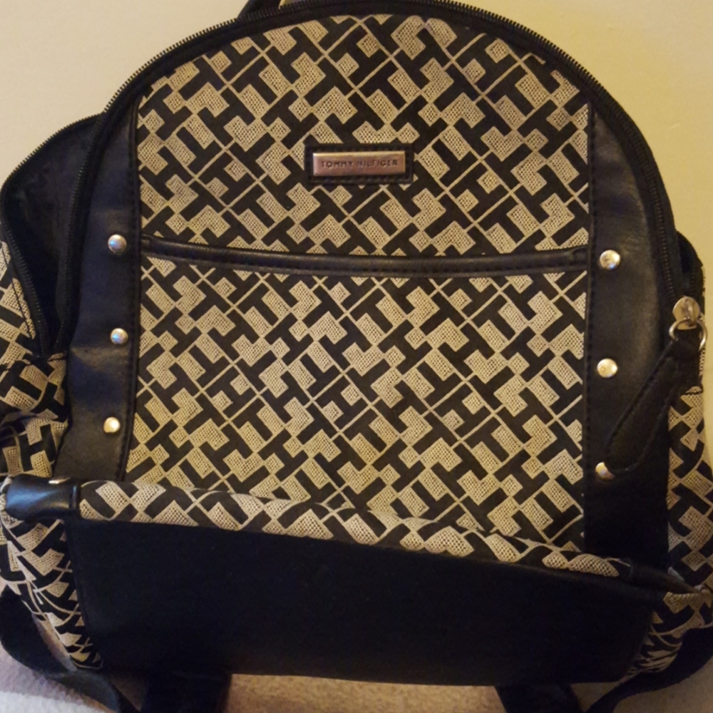 Tommy Hilfiger backpack black and tan bag